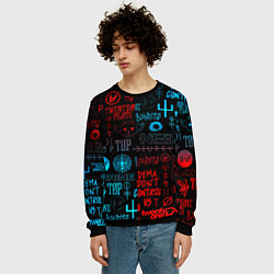 Свитшот мужской Twenty one pilots rock pattern, цвет: 3D-черный — фото 2