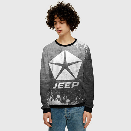 Мужской свитшот Jeep - grey gradient / 3D-Черный – фото 3