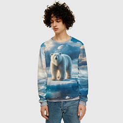 Свитшот мужской Полярный медведь на льдине, цвет: 3D-меланж — фото 2