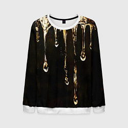 Свитшот мужской Мед на коричневой текстуре, цвет: 3D-белый