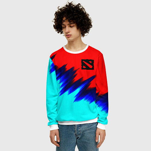 Мужской свитшот Dota краски / 3D-Белый – фото 3