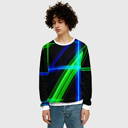 Свитшот мужской Color blue black green, цвет: 3D-белый — фото 2