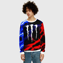 Свитшот мужской Monster energy молнии неон, цвет: 3D-белый — фото 2