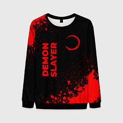Свитшот мужской Demon Slayer - red gradient вертикально, цвет: 3D-черный