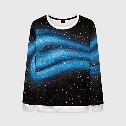 Мужской свитшот Синяя абстрактная текстура на черном