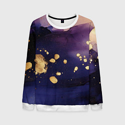 Свитшот мужской Золотая краска на текстуре, цвет: 3D-белый