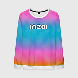 Свитшот мужской Inzoi розово-голубой фон, цвет: 3D-белый