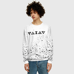 Свитшот мужской Ведьмак брызги красок, цвет: 3D-белый — фото 2