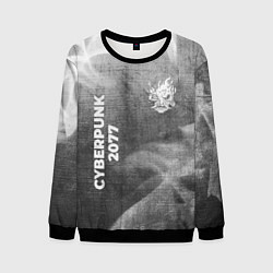 Мужской свитшот Cyberpunk 2077 - grey gradient вертикально