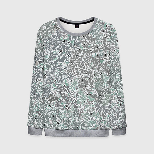 Мужской свитшот Перламутровый серо-голубой паттерн / 3D-Меланж – фото 1