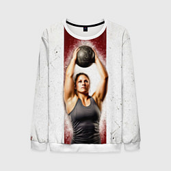 Свитшот мужской Толкательница ядра, цвет: 3D-белый
