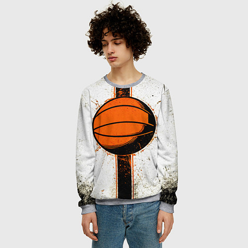 Мужской свитшот Стритбольный мяч / 3D-Меланж – фото 3