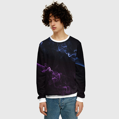Мужской свитшот Color black blue pink / 3D-Белый – фото 3