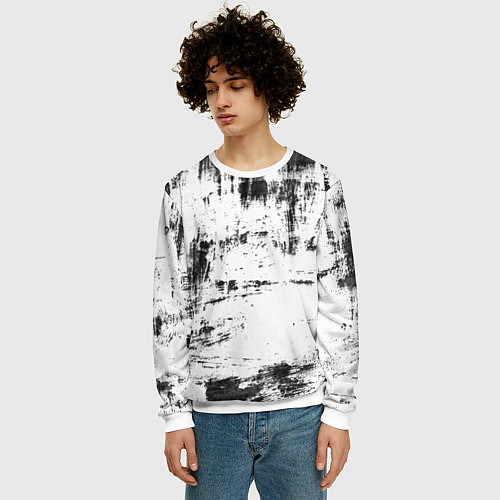 Мужской свитшот Color black and white / 3D-Белый – фото 3