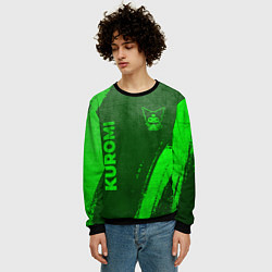 Свитшот мужской Kuromi - green gradient вертикально, цвет: 3D-черный — фото 2