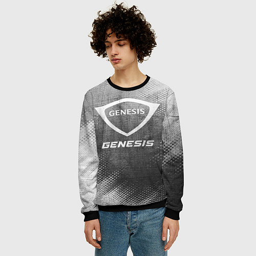 Мужской свитшот Genesis - grey gradient / 3D-Черный – фото 3
