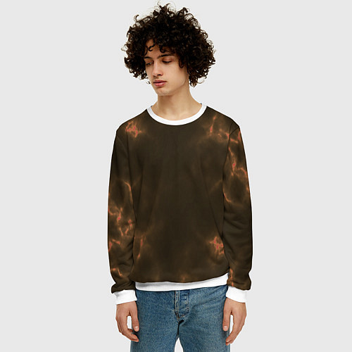 Мужской свитшот The color is brown / 3D-Белый – фото 3