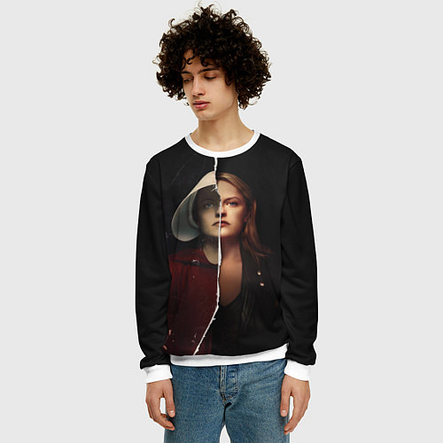 Мужской свитшот Джун Осборн - Рассказ служанки / 3D-Белый – фото 3