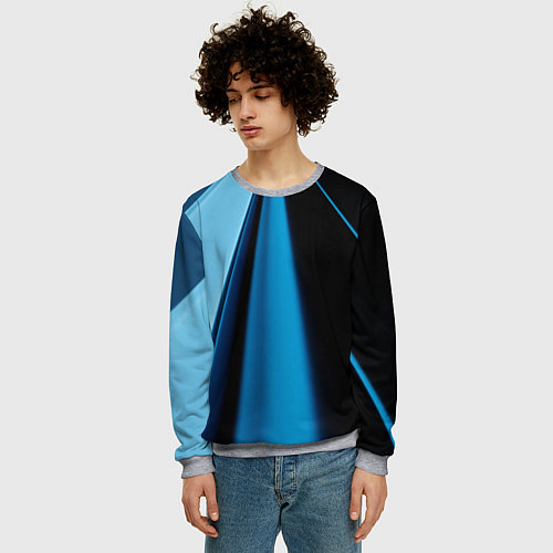 Мужской свитшот Black blue / 3D-Меланж – фото 3