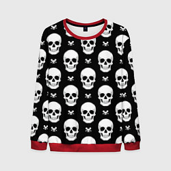 Свитшот мужской Черепной фон, цвет: 3D-красный