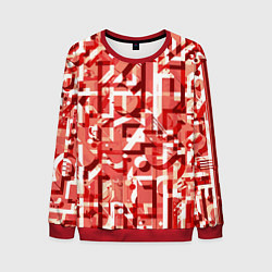 Свитшот мужской Красно-белый объёмный эффект, цвет: 3D-красный