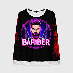 Свитшот мужской Барбер неон, цвет: 3D-белый