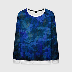 Свитшот мужской Абстракция - blue uniform camouflage, цвет: 3D-белый