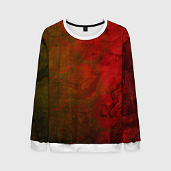 Мужской свитшот Абстракция - green circles in red