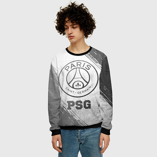 Мужской свитшот PSG - white gradient / 3D-Черный – фото 3