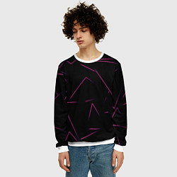 Свитшот мужской Color pink line, цвет: 3D-белый — фото 2