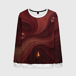 Свитшот мужской Темно-бордовый волнистый узор, цвет: 3D-белый