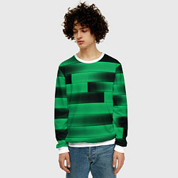 Свитшот мужской Color green square, цвет: 3D-белый — фото 2