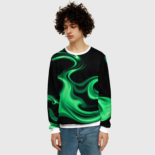 Мужской свитшот Color green smoke / 3D-Белый – фото 3