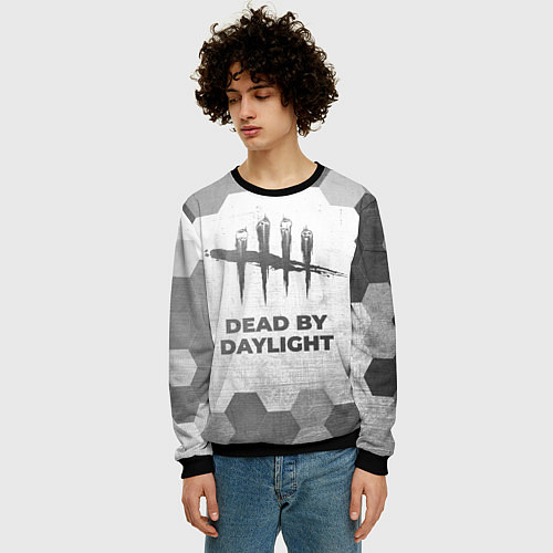 Мужской свитшот Dead by Daylight - white gradient / 3D-Черный – фото 3