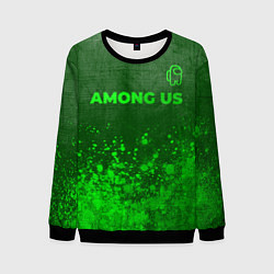 Свитшот мужской Among Us - green gradient посередине, цвет: 3D-черный