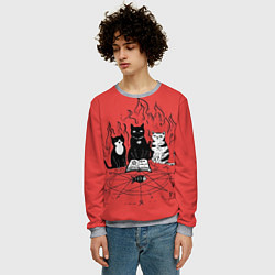 Свитшот мужской Котики колдуют, цвет: 3D-меланж — фото 2