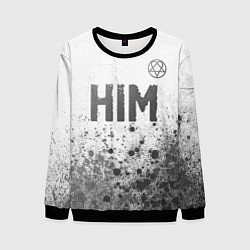 Свитшот мужской HIM - white gradient посередине, цвет: 3D-черный