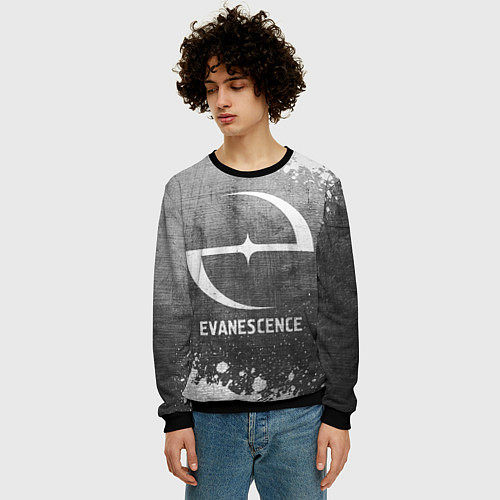 Мужской свитшот Evanescence - grey gradient / 3D-Черный – фото 3