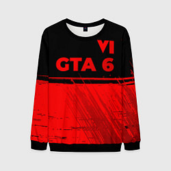 Свитшот мужской GTA 6 - red gradient посередине, цвет: 3D-черный