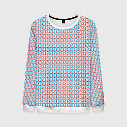 Свитшот мужской Красно-синие фигуры на белом фоне, цвет: 3D-белый