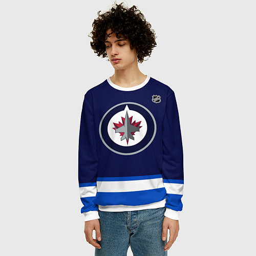 Мужской свитшот Winnipeg Jets - NHL team / 3D-Белый – фото 3