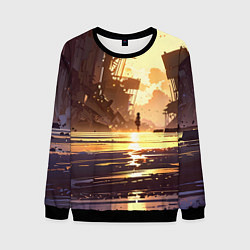 Свитшот мужской Аниме под солнцем, цвет: 3D-черный