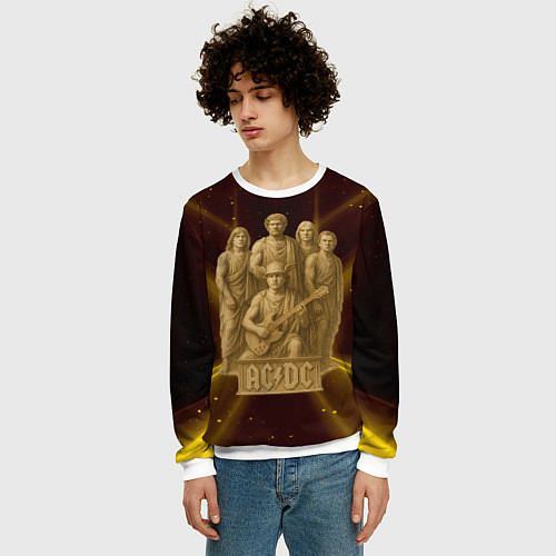Мужской свитшот ACDC стиль памятника / 3D-Белый – фото 3