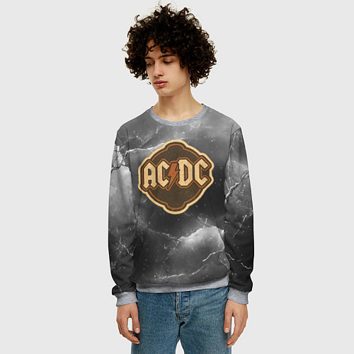 Мужской свитшот ACDC ретро логотип / 3D-Меланж – фото 3