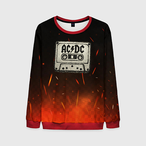 Мужской свитшот ACDC лого на кассете / 3D-Красный – фото 1