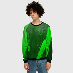 Свитшот мужской Twenty One Pilots - green gradient вертикально, цвет: 3D-черный — фото 2