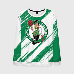 Свитшот мужской Boston Celtics white and green, цвет: 3D-белый