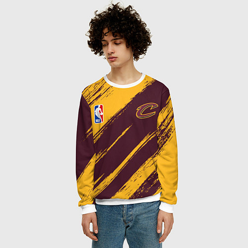 Мужской свитшот Кливленд Кавальерс - команда НБА / 3D-Белый – фото 3