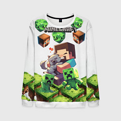 Свитшот мужской World of minecraft, цвет: 3D-белый