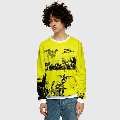 Мужской свитшот Лазарь аниме обложка / 3D-Белый – фото 3